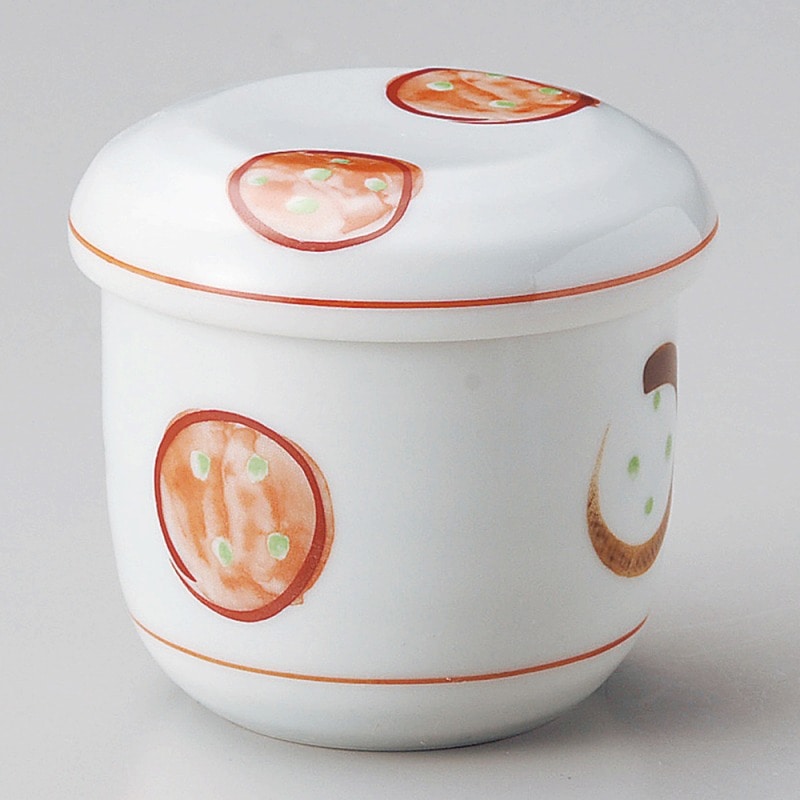 金正陶器 赤絵丸紋むし碗 1個(ご注文単位1個)【直送品】