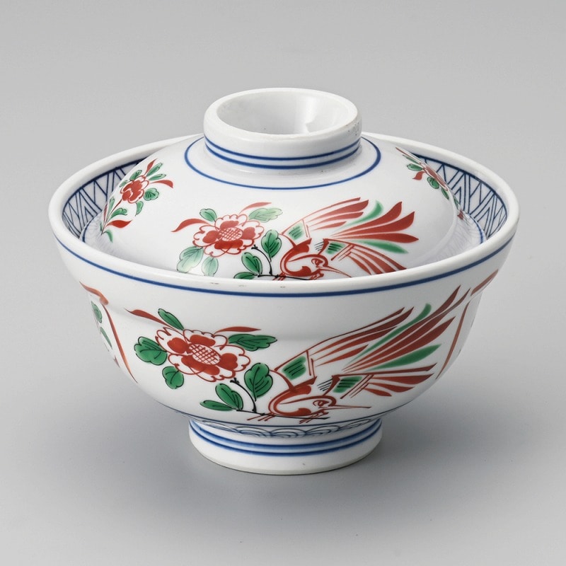 金正陶器 赤絵花鳥蓋丼 1個(ご注文単位1個)【直送品】