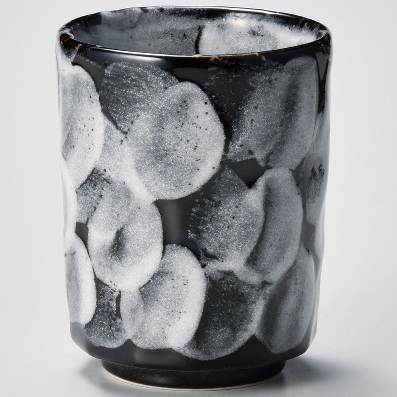 金正陶器 黒志野ダイヤ寿司湯呑 1個(ご注文単位1個)【直送品】