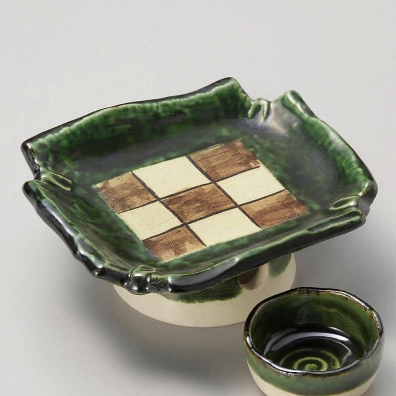 金正陶器 織部高台市松刺身鉢 1個(ご注文単位1個)【直送品】