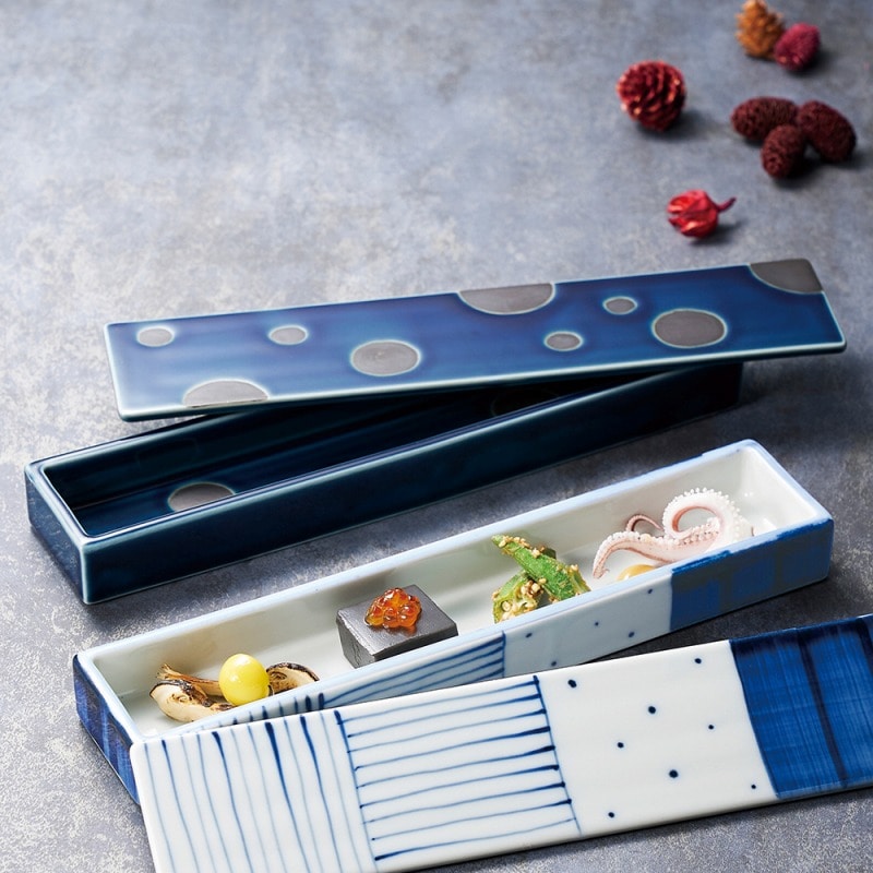 金正陶器 ルリ黒丸紋箱小付 1個(ご注文単位1個)【直送品】