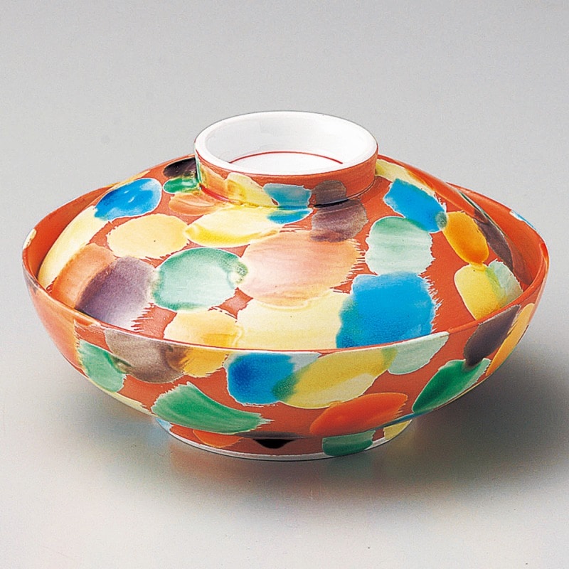 金正陶器 赤彩交趾蓋向 1個(ご注文単位1個)【直送品】