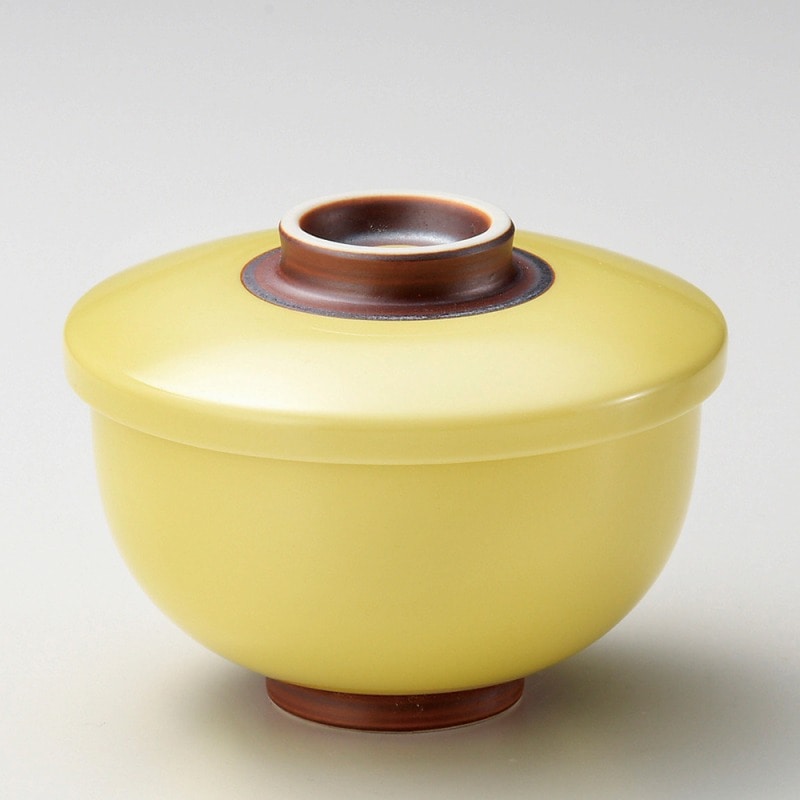 金正陶器 イエロー大むし碗 1個(ご注文単位1個)【直送品】