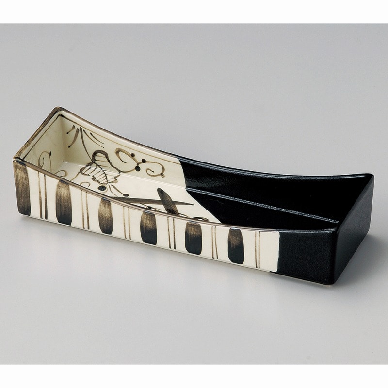 金正陶器 黒織部つた絵前菜皿 1個(ご注文単位1個)【直送品】