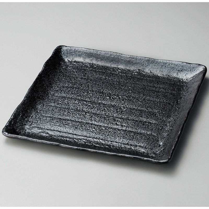金正陶器 黒釉正角大盛皿 1個(ご注文単位1個)【直送品】
