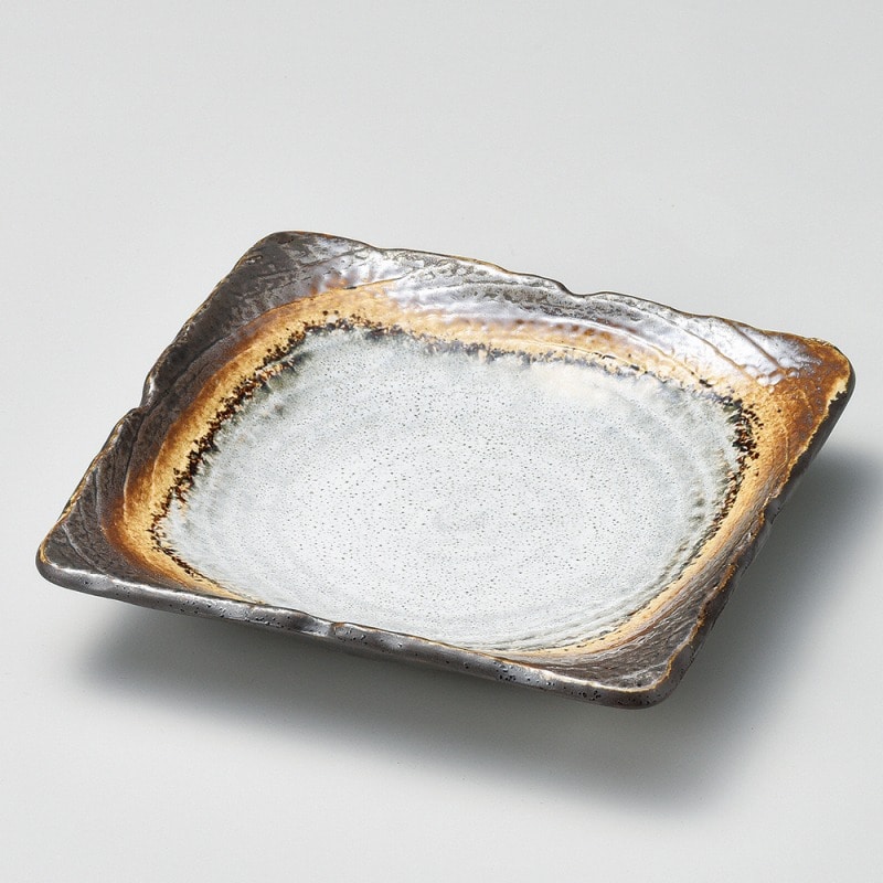 金正陶器 アカネ 縄目正角皿(大) 1個(ご注文単位1個)【直送品】