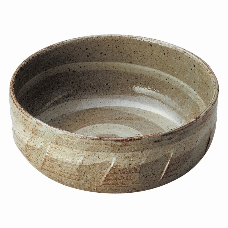 金正陶器 白刷毛土灰釉どら鉢 1個(ご注文単位1個)【直送品】