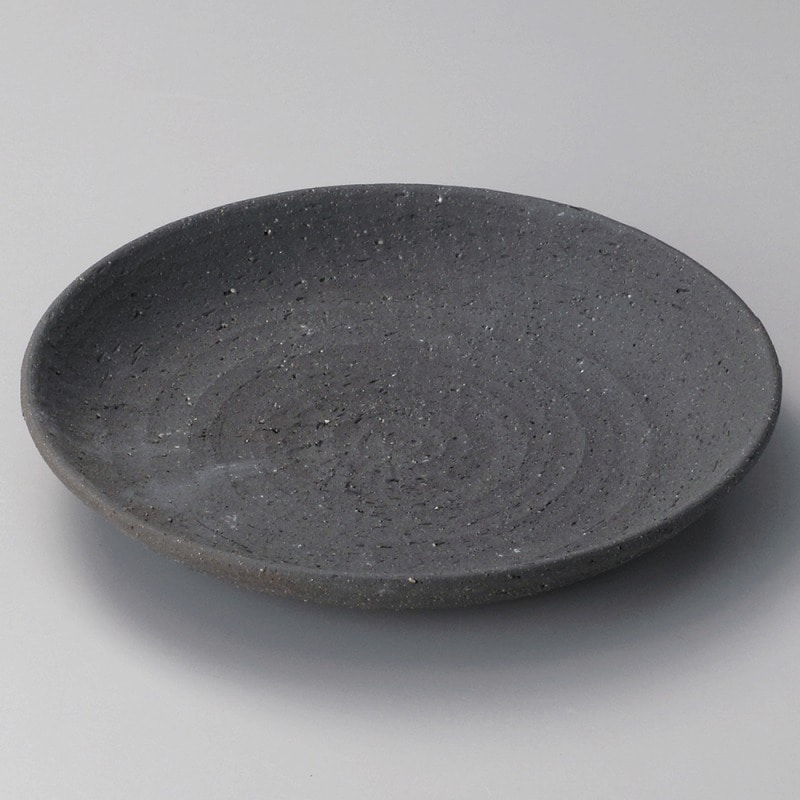 金正陶器 黒土8寸皿 1個（ご注文単位1個）【直送品】