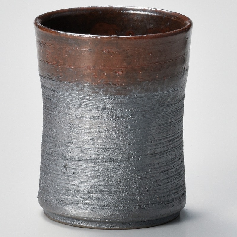 金正陶器 渕赤炭化湯呑 1個(ご注文単位1個)【直送品】