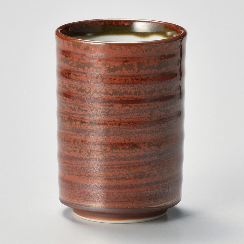 金正陶器 赤釉錆刷毛切立湯呑 1個(ご注文単位1個)【直送品】