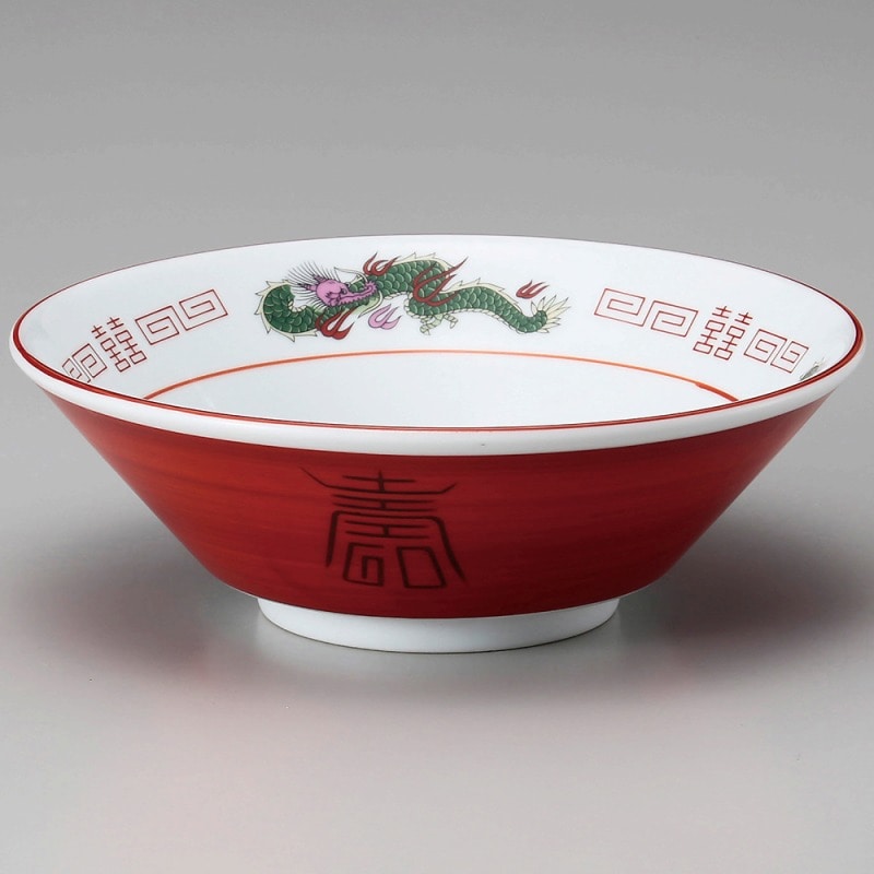 金正陶器 赤巻三ツ竜切立6.8丼 1個（ご注文単位1個）【直送品】