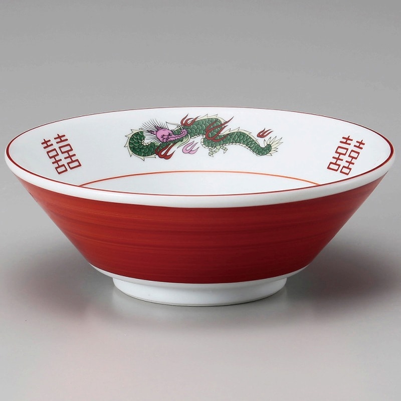 金正陶器 赤巻三ツ竜切立6.3丼 1個（ご注文単位1個）【直送品】