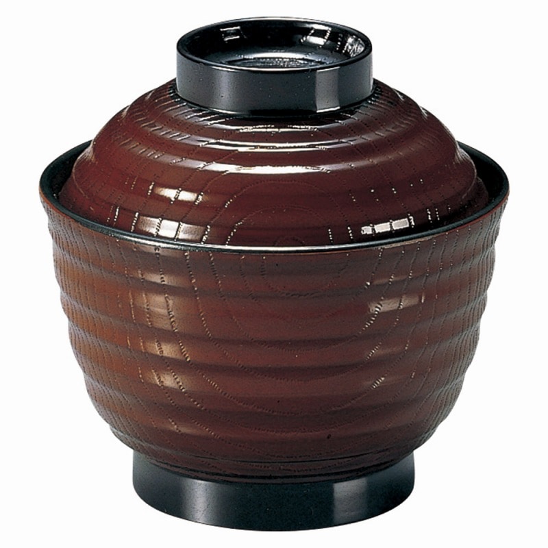 金正陶器 ［TA］耐熱3.5寸乱引木目小吸椀 溜 1個（ご注文単位1個）【直送品】