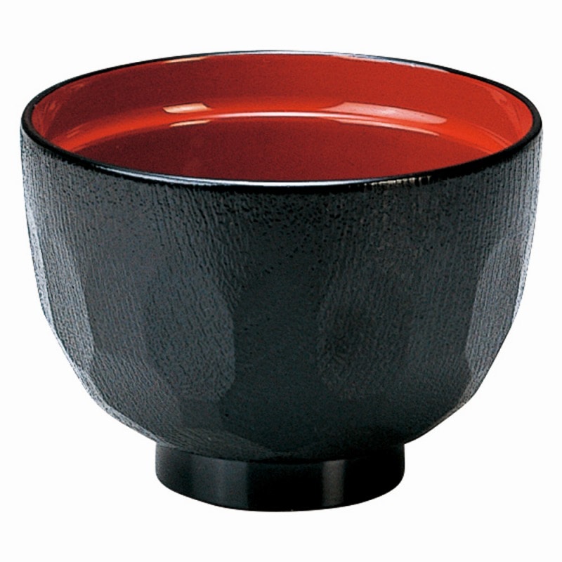 金正陶器 ［A］3.2寸亀甲汁椀 黒内朱 1個（ご注文単位1個）【直送品】