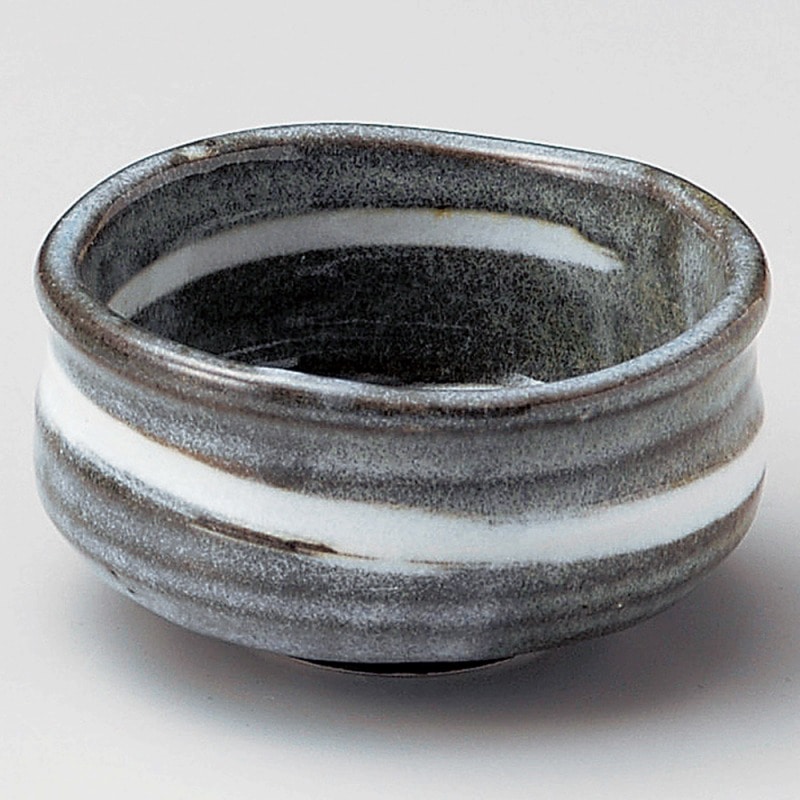 金正陶器 グレー白渦抹茶型小付 1個(ご注文単位1個)【直送品】