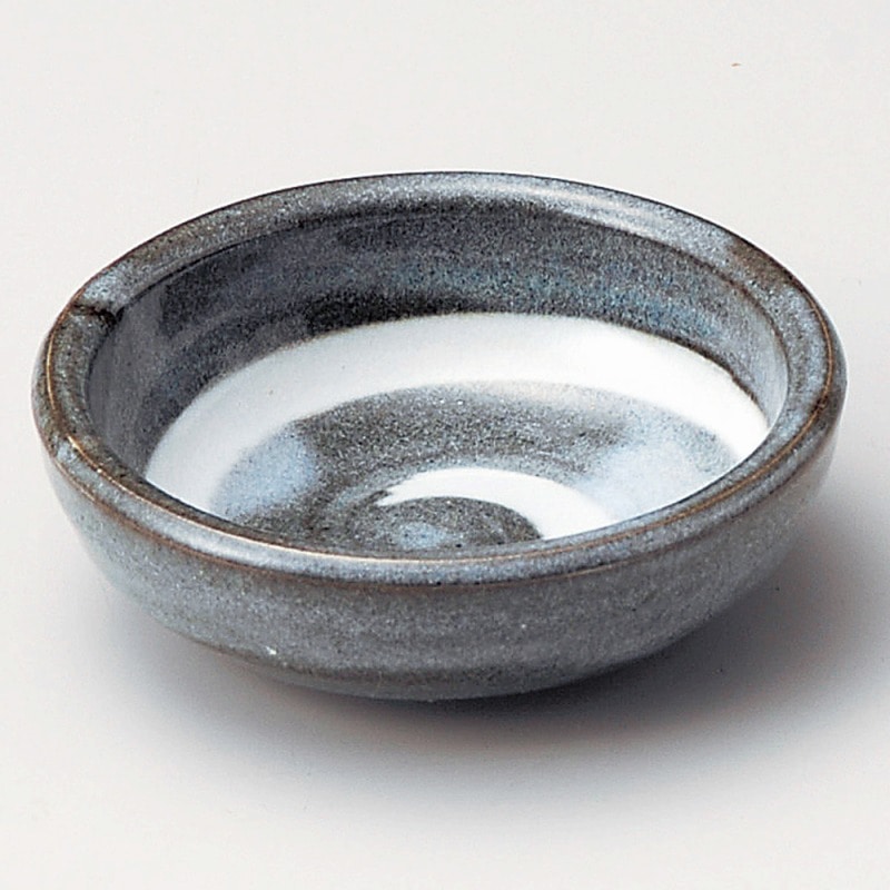 金正陶器 グレー白渦まめ皿 1個(ご注文単位1個)【直送品】