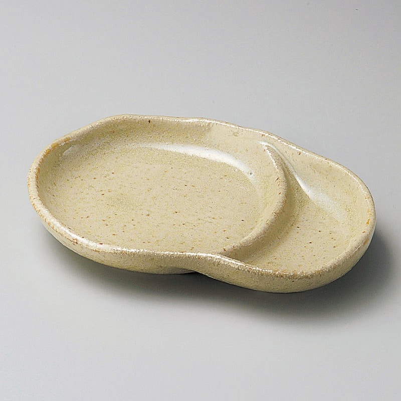 金正陶器 うす茶うのふ変形仕切皿 1個(ご注文単位1個)【直送品】