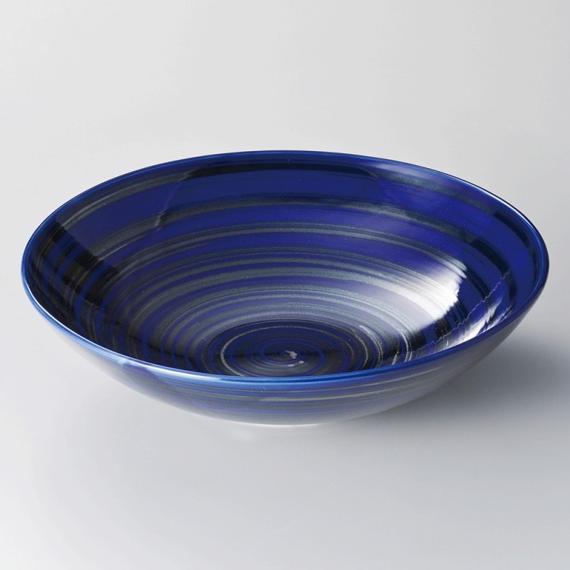 金正陶器 刷毛目銀彩ルリ尺鉢 1個(ご注文単位1個)【直送品】