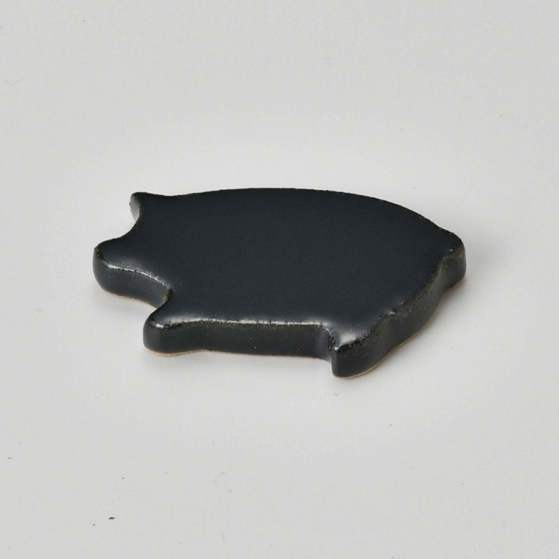 金正陶器 ぶた箸置き 黒 1個(ご注文単位1個)【直送品】