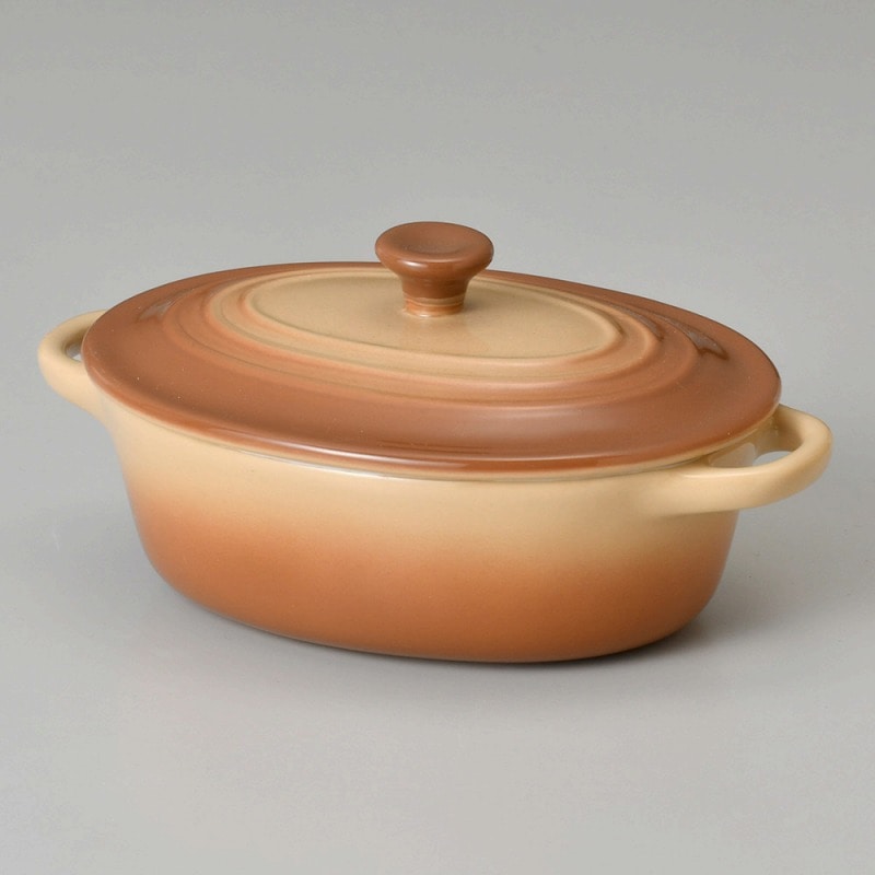 金正陶器 Sha・La・La20オーバルキャセロール茶 1個(ご注文単位1個)【直送品】