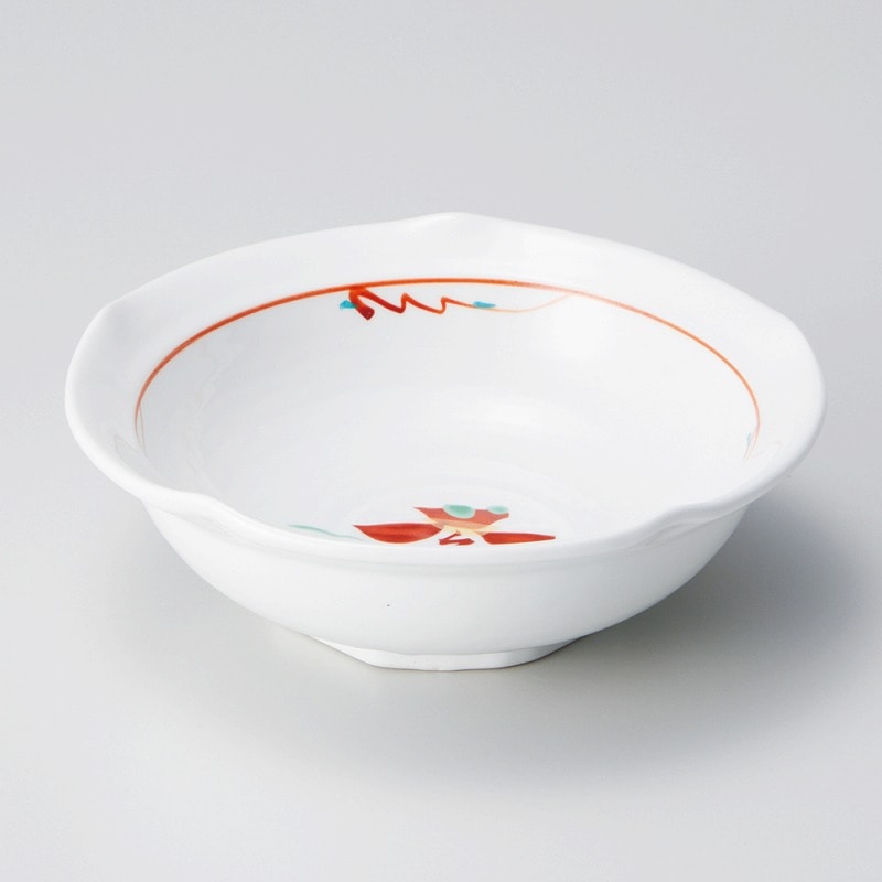 金正陶器 赤絵花紋梅型４.８小鉢 1個（ご注文単位1個）【直送品】