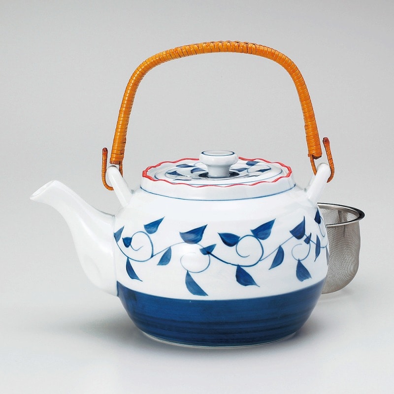 金正陶器 呉須唐草8号土瓶(カップアミ) 1個(ご注文単位1個)【直送品】