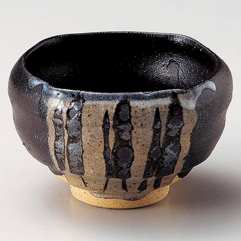 金正陶器 黒織部括り手四方押 1個（ご注文単位1個）【直送品】