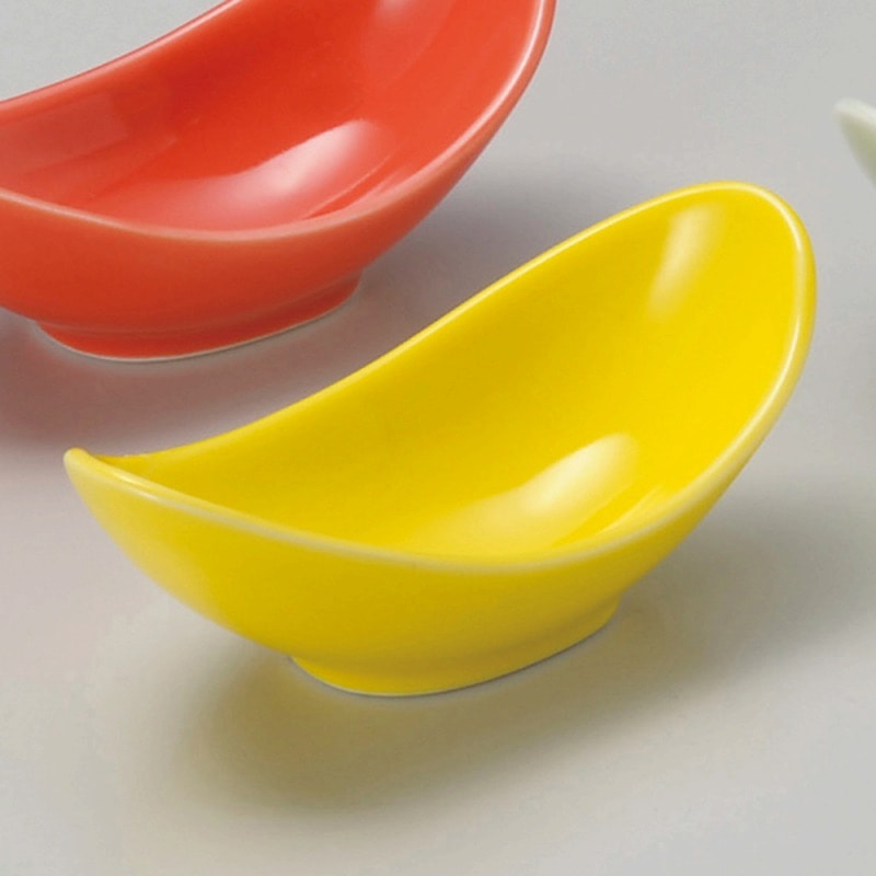 金正陶器 黄釉舟型珍味 1個(ご注文単位1個)【直送品】