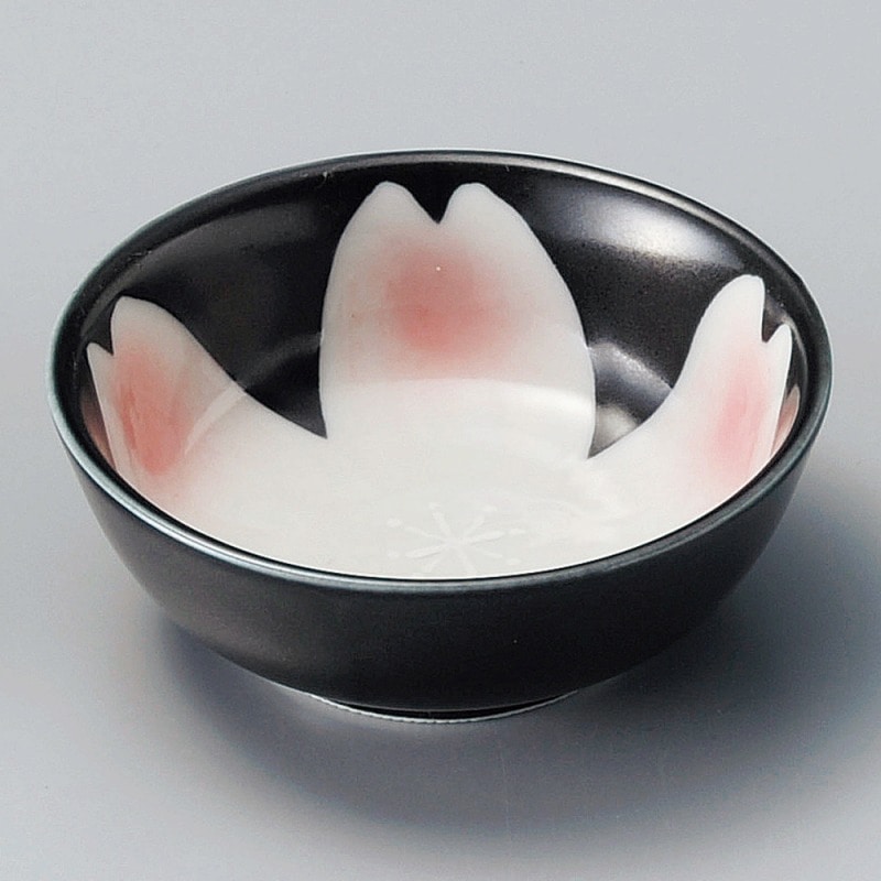 金正陶器 黒釉桜花丸鉢 1個(ご注文単位1個)【直送品】