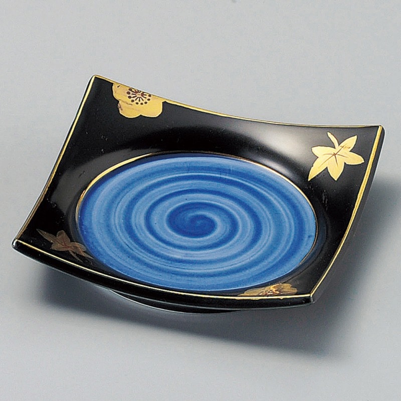 金正陶器 黒釉春秋正角皿 1個(ご注文単位1個)【直送品】