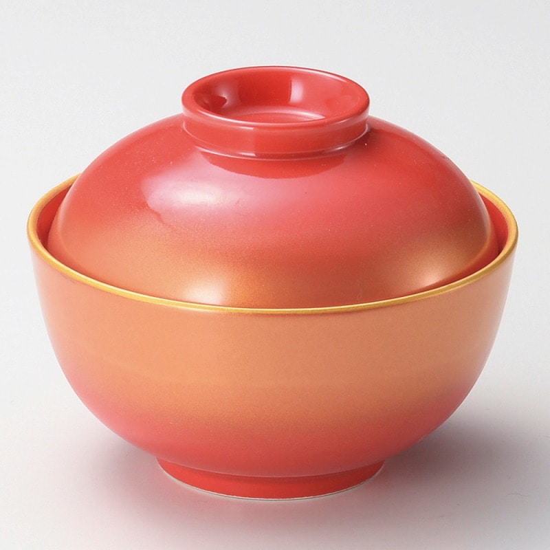 金正陶器 赤釉 金吹煮物碗 1個(ご注文単位1個)【直送品】