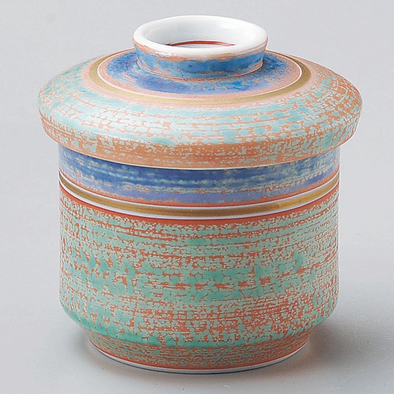 金正陶器 ヌリ分三彩竹型むし碗 1個(ご注文単位1個)【直送品】