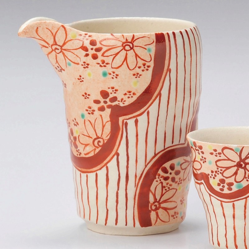 金正陶器 赤絵小町 筒形酒器 1個(ご注文単位1個)【直送品】