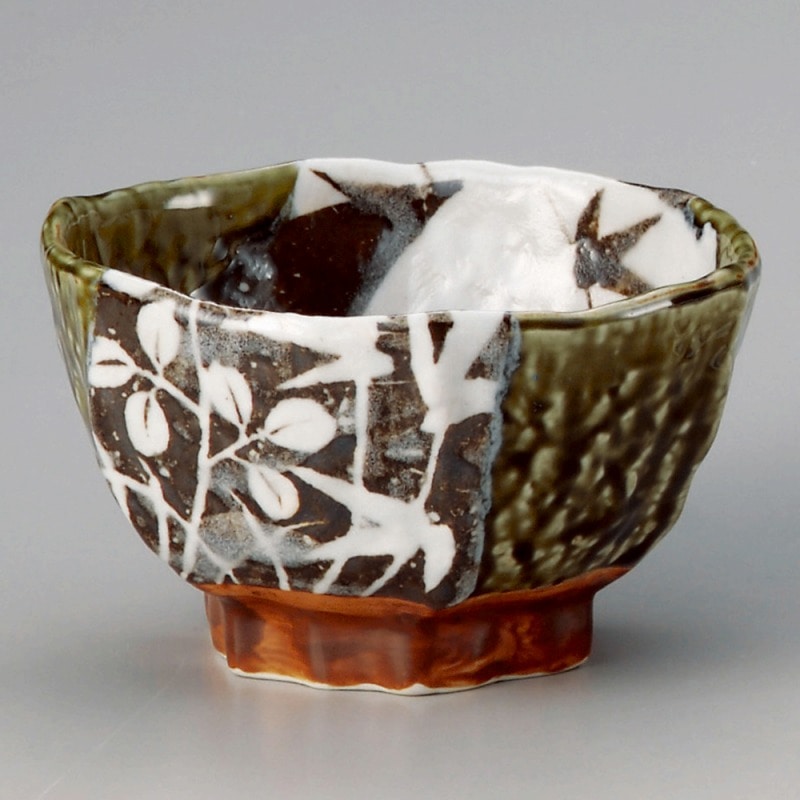 金正陶器 織部草花50六角丼 1個(ご注文単位1個)【直送品】