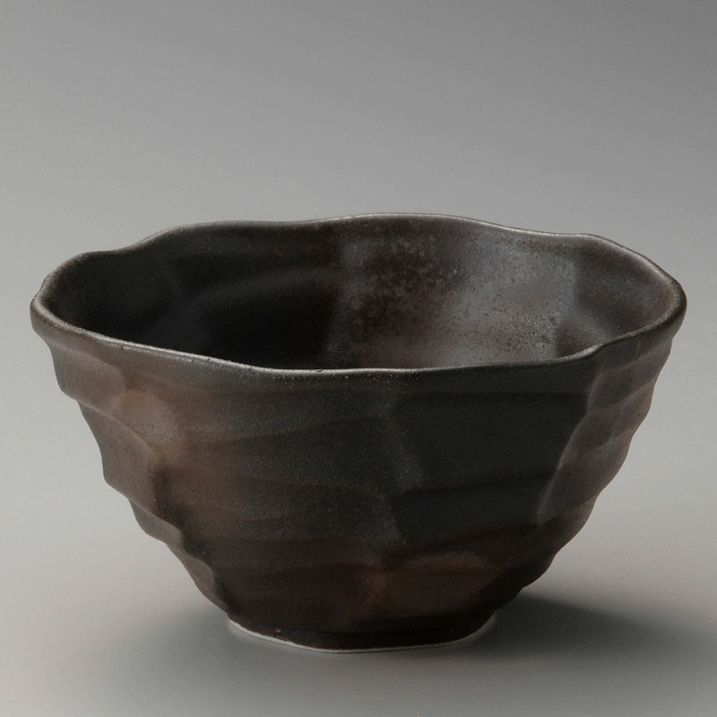 金正陶器 黒伊賀備前吹八角大丼 1個(ご注文単位1個)【直送品】