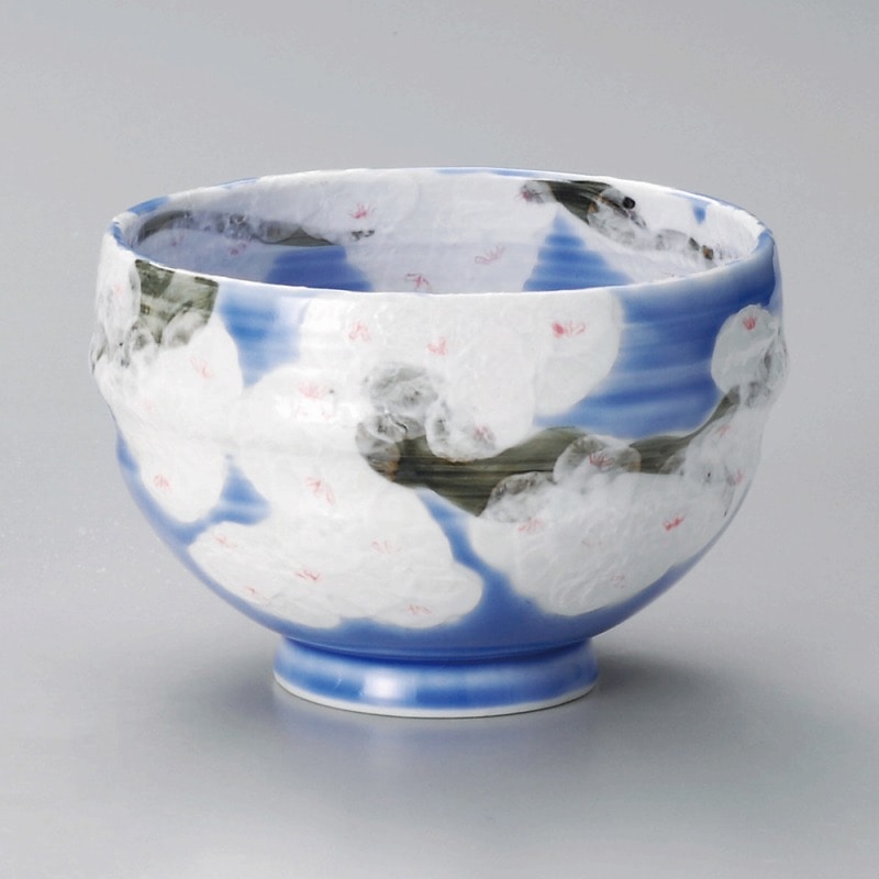 金正陶器 ブルー割型桜木4.5丼 1個(ご注文単位1個)【直送品】