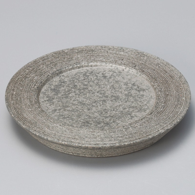 金正陶器 黒窯変櫛目6.0高台皿 1個(ご注文単位1個)【直送品】