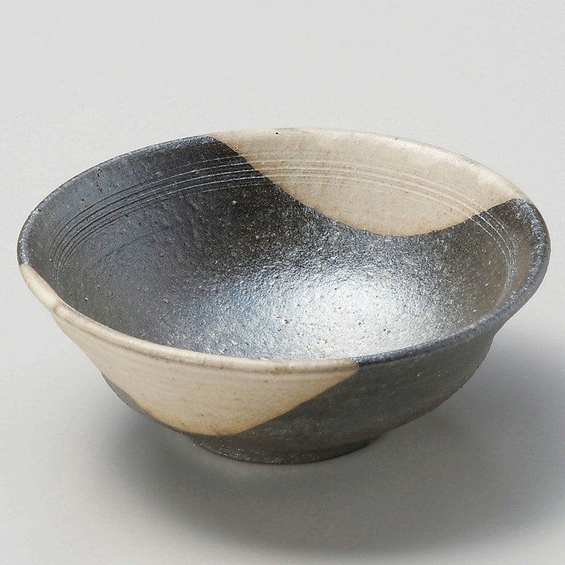 金正陶器 黒窯変掛け分け4.5鉢 1個(ご注文単位1個)【直送品】