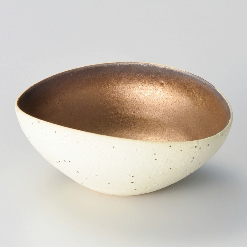 金正陶器 焼〆金彩4.0楕円小鉢 1個(ご注文単位1個)【直送品】