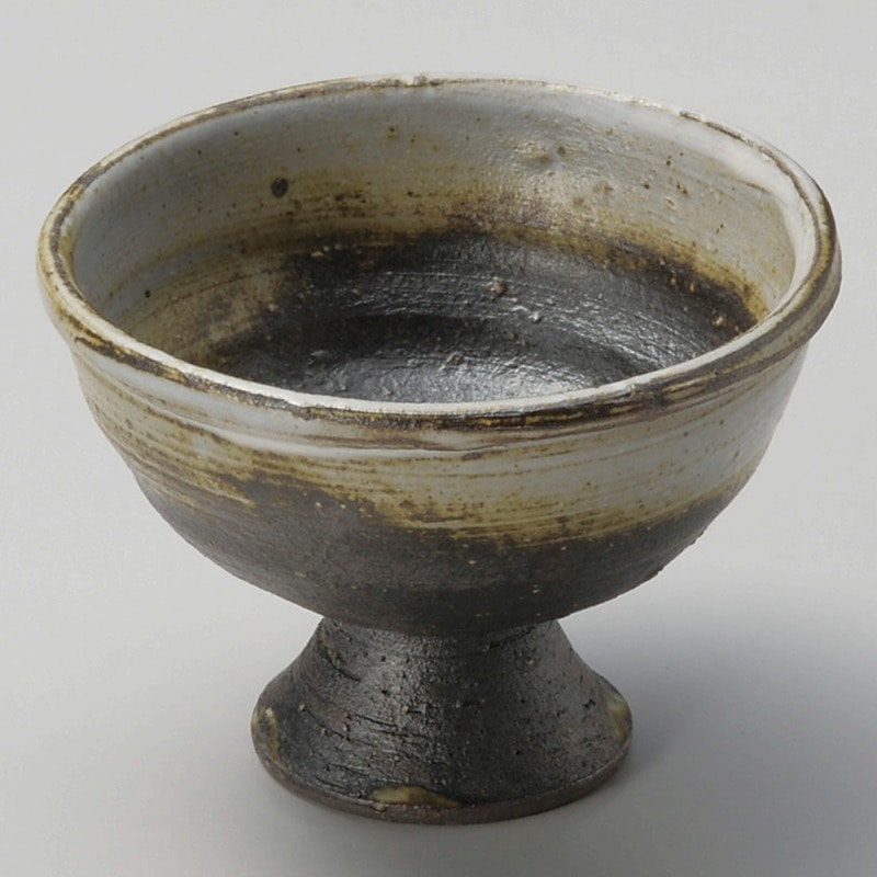 金正陶器 炭化粉引流し高杯小付 1個(ご注文単位1個)【直送品】