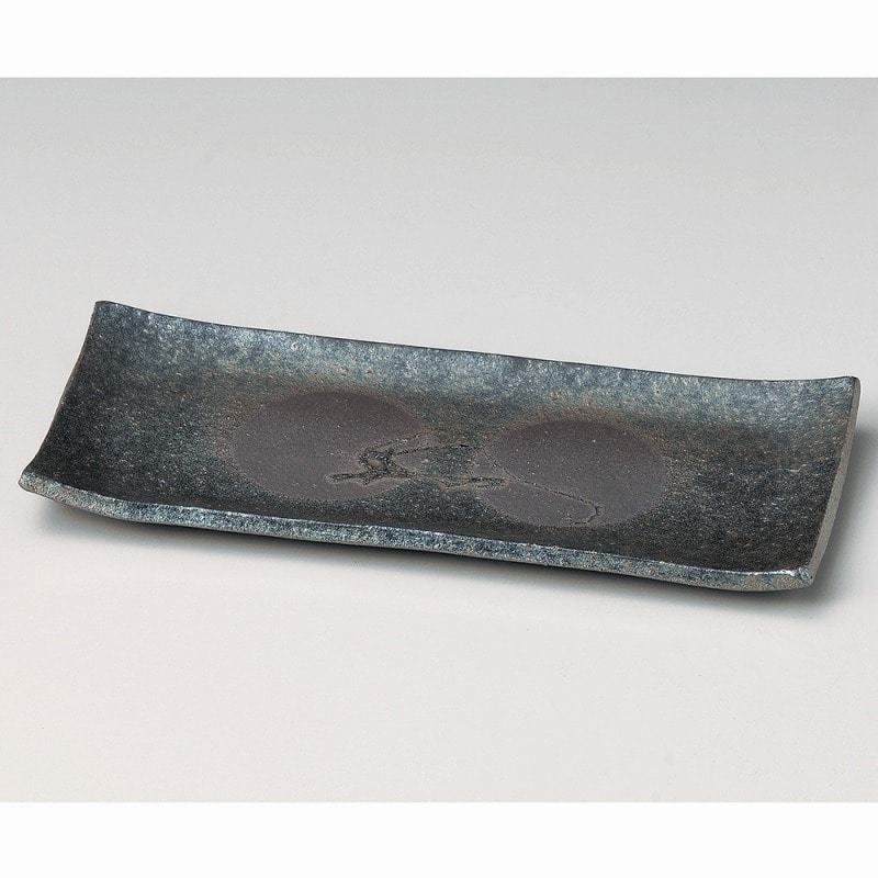 金正陶器 黒窯変ボタモチ10.0長角皿 1個(ご注文単位1個)【直送品】