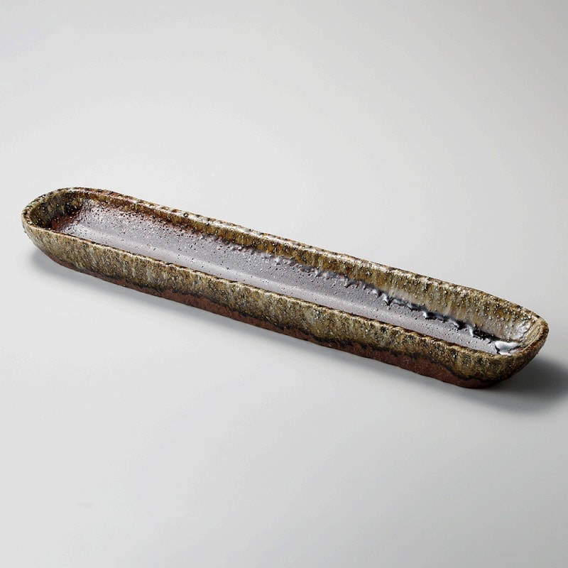 金正陶器 茶窯変20.0長皿 1個(ご注文単位1個)【直送品】