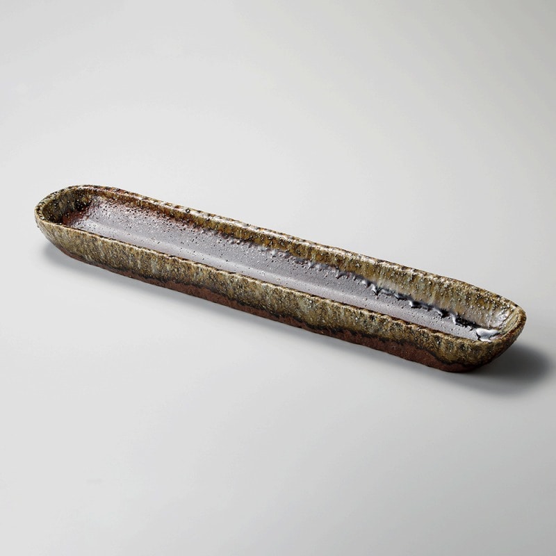 金正陶器 茶窯変15.0長皿 1個(ご注文単位1個)【直送品】
