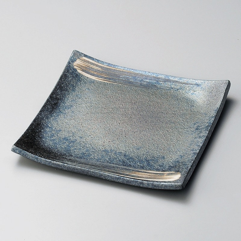 金正陶器 黒窯変刷毛目7.0角皿 1個(ご注文単位1個)【直送品】