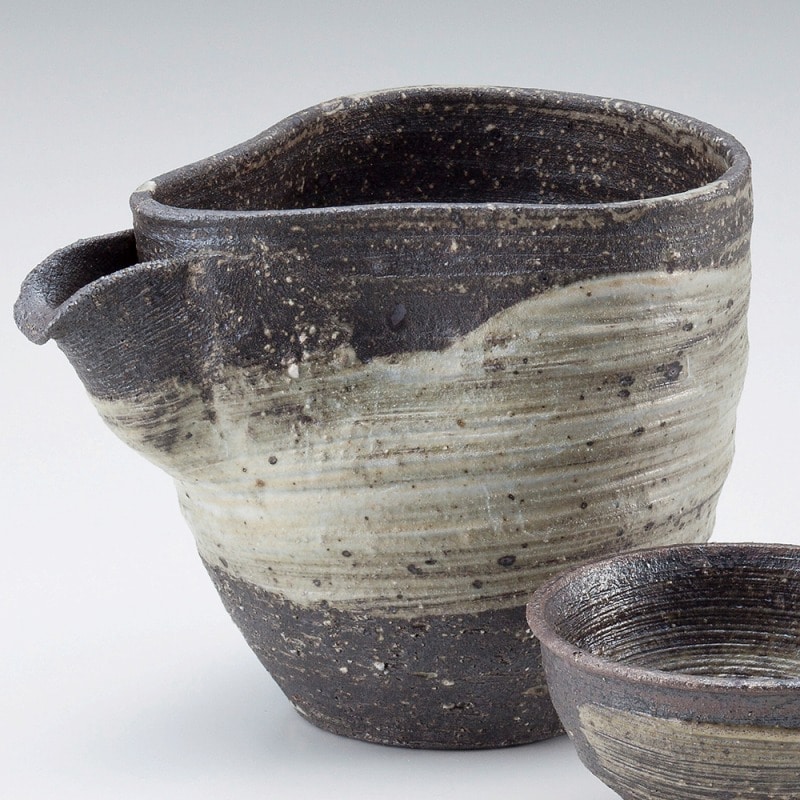 金正陶器 灰刷毛目冷酒器 1個(ご注文単位1個)【直送品】