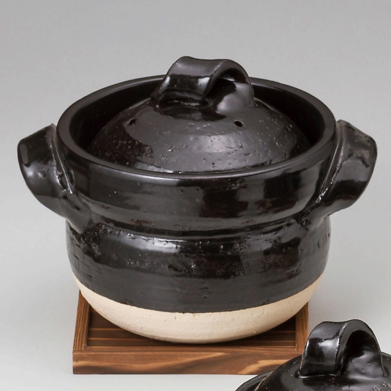 金正陶器 黒釉五合御飯鍋 1個(ご注文単位1個)【直送品】