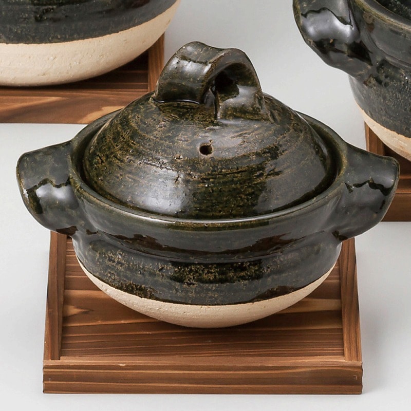 金正陶器 織部一人用御飯鍋 1個(ご注文単位1個)【直送品】