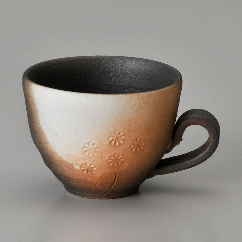 金正陶器 白ぼかし小花コーヒー碗 ※カップ単品のみ 1個 (ご注文単位1個) 【直送品】