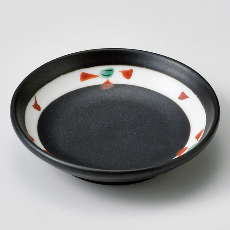 金正陶器 赤絵塗分け玉渕2.8小皿 1個(ご注文単位1個)【直送品】