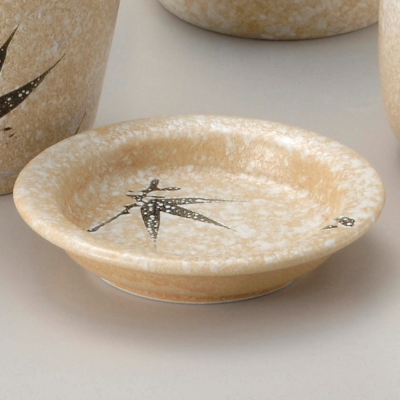金正陶器 石焼織部笹薬味小皿 1個(ご注文単位1個)【直送品】